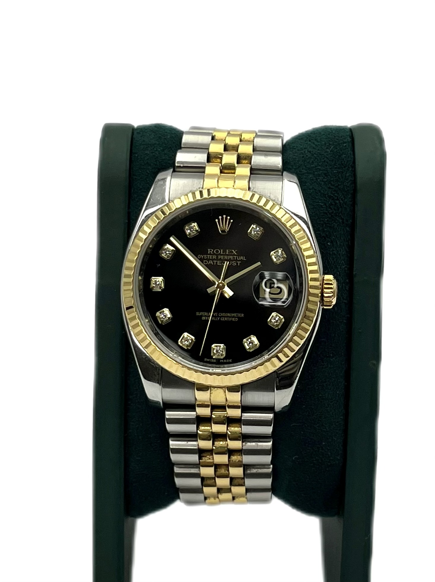 Rolex Datejust 36 Two-Tone Black Diamond Dial
